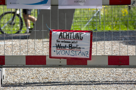 Landesgrenze Deutschland - Schweiz während der Coronakrise in Konstanz