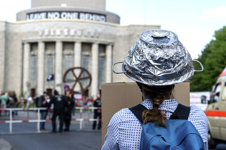 Protest gegen die Einschränkung der Grundrechte in Berlin