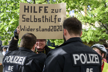 Protest gegen die Einschränkung der Grundrechte in Berlin