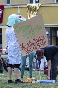 Protest gegen die Einschränkung der Grundrechte in Berlin