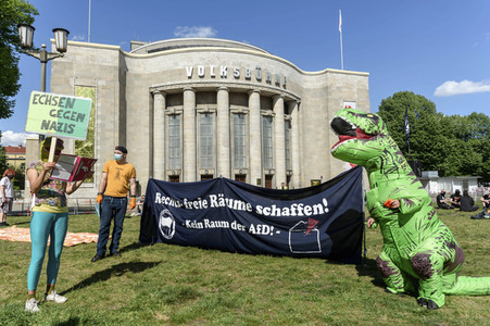 Protest gegen die Einschränkung der Grundrechte in Berlin