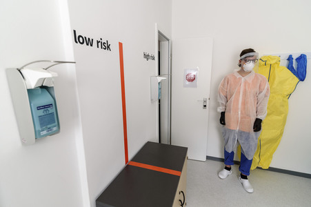 Vorstellung der ersten COVID-19-Quarantäne-Station für Obdachlose in Berlin