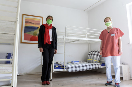 Vorstellung der ersten COVID-19-Quarantäne-Station für Obdachlose in Berlin