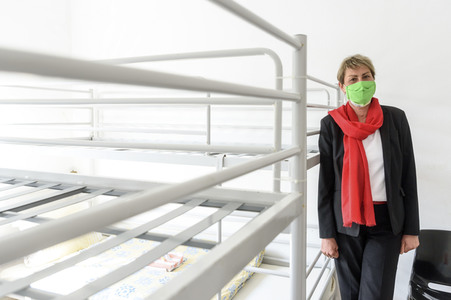 Vorstellung der ersten COVID-19-Quarantäne-Station für Obdachlose in Berlin