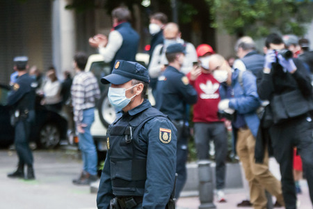 Protest gegen die Corona-Maßnahmen in Madrid