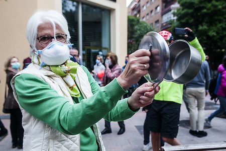 Protest gegen die Corona-Maßnahmen in Madrid