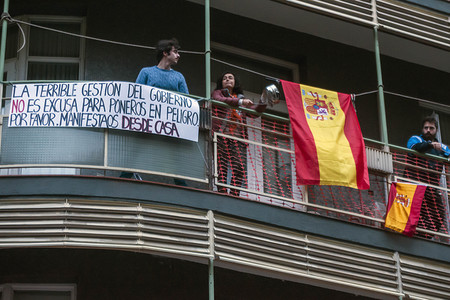 Protest gegen die Corona-Maßnahmen in Madrid