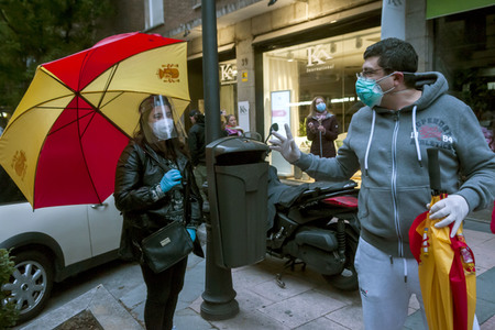 Protest gegen die Corona-Maßnahmen in Madrid