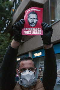 Protest gegen die Corona-Maßnahmen in Madrid