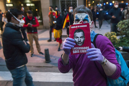 Protest gegen die Corona-Maßnahmen in Madrid