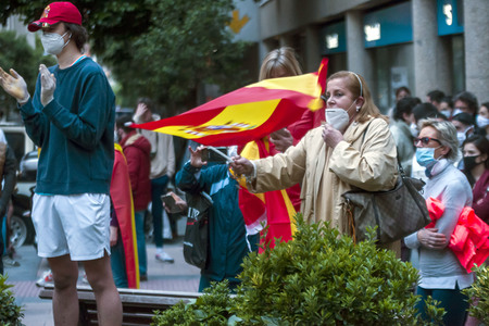 Protest gegen die Corona-Maßnahmen in Madrid