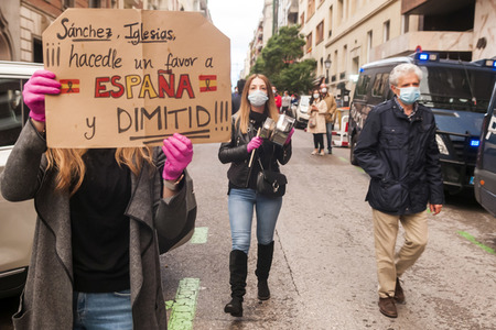 Protest gegen die Corona-Maßnahmen in Madrid