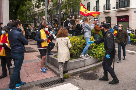 Protest gegen die Corona-Maßnahmen in Madrid