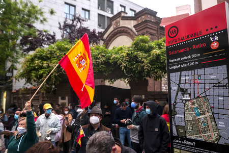 Protest gegen die Corona-Maßnahmen in Madrid
