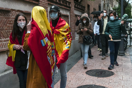 Protest gegen die Corona-Maßnahmen in Madrid