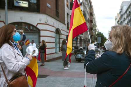 Protest gegen die Corona-Maßnahmen in Madrid