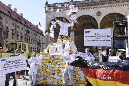Protest der Milchbauern in München