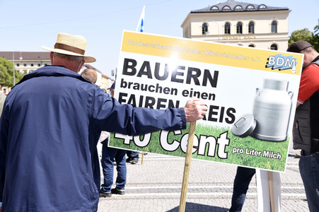 Protest der Milchbauern in München