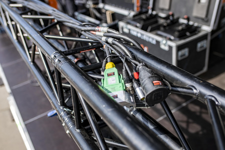 Bühnenaufbau für Autokonzerte in Erfurt