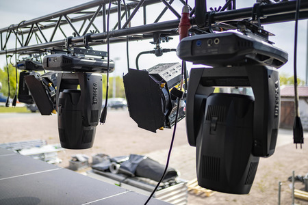 Bühnenaufbau für Autokonzerte in Erfurt