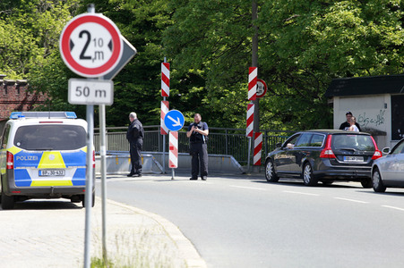 Megastau zu Himmelfahrt an der deutsch-polnischen Grenze in Görlitz