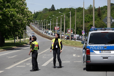 Megastau zu Himmelfahrt an der deutsch-polnischen Grenze in Görlitz