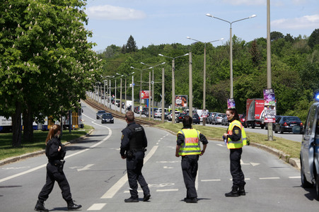 Megastau zu Himmelfahrt an der deutsch-polnischen Grenze in Görlitz