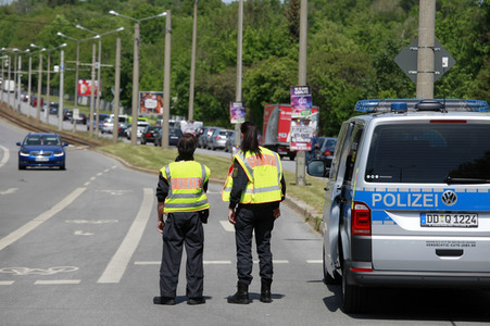 Megastau zu Himmelfahrt an der deutsch-polnischen Grenze in Görlitz