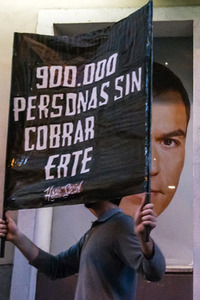 Proteste vor der PSOE-Zentrale in Madrid