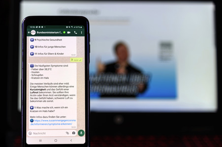 Symbolbild Offizieller WhatsApp-Infokanal des Bundesministeriums für Gesundheit