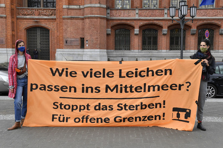 Protest gegen Flüchtlingspolitik in Berlin