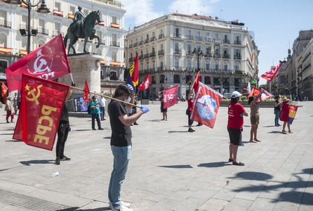 Corona-Protest der PCPE in Madrid