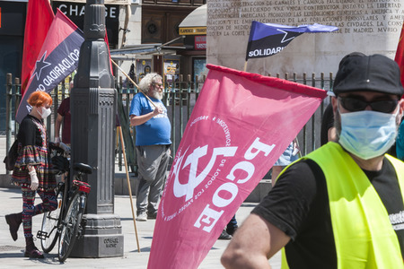 Corona-Protest der PCPE in Madrid