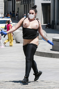 Protest einer Prostituierten in Madrid