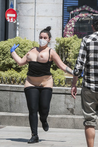 Protest einer Prostituierten in Madrid