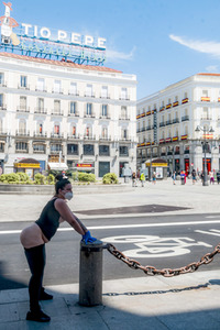 Protest einer Prostituierten in Madrid