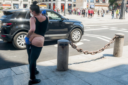 Protest einer Prostituierten in Madrid