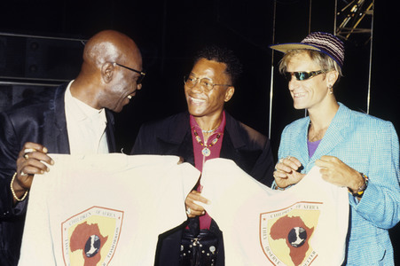 Pressekonferenz mit Manu Dibango in London