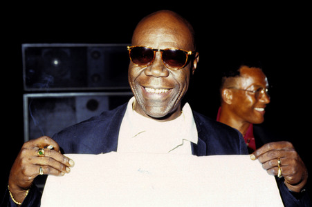 Pressekonferenz mit Manu Dibango in London