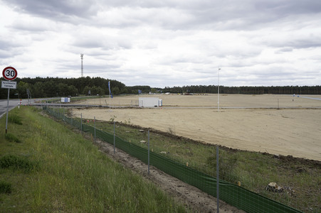 Das Baugelände der Tesla Gigafactory 4 in Grünheide