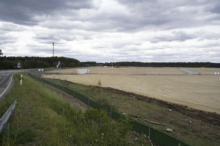 Das Baugelände der Tesla Gigafactory 4 in Grünheide