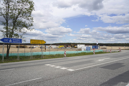 Das Baugelände der Tesla Gigafactory 4 in Grünheide