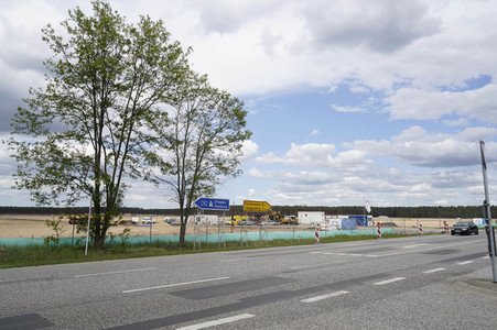 Das Baugelände der Tesla Gigafactory 4 in Grünheide