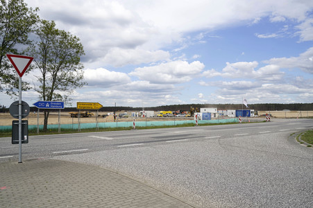 Das Baugelände der Tesla Gigafactory 4 in Grünheide