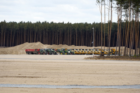 Das Baugelände der Tesla Gigafactory 4 in Grünheide