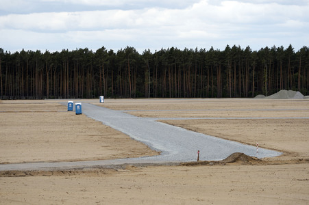 Das Baugelände der Tesla Gigafactory 4 in Grünheide