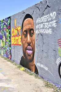 George Floyd Graffiti im Mauerpark in Berlin