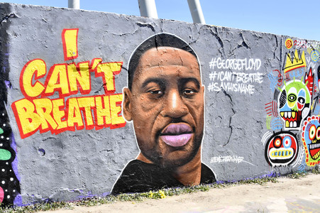 George Floyd Graffiti im Mauerpark in Berlin