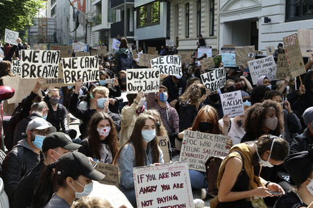 Demonstration 'Justice for Floyd - Stop killing blacks' in Hamburg