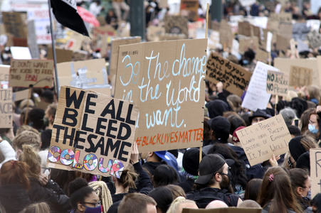 Demonstration 'Enough is Enough! - There can be no Peace without Justice!' in Hamburg